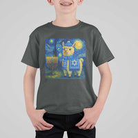 Starry Hanukkah Night T Shirt For Kid Funny Llama Jewish Holiday Gift - Wonder Print Shop