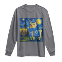 Starry Hanukkah Night Long Sleeve Shirt Funny Llama Jewish Holiday Gift - Wonder Print Shop