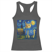 Starry Hanukkah Night Racerback Tank Top Funny Llama Jewish Holiday Gift - Wonder Print Shop