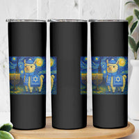 Starry Hanukkah Night Skinny Tumbler Funny Llama Jewish Holiday Gift - Wonder Print Shop
