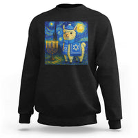 Starry Hanukkah Night Sweatshirt Funny Llama Jewish Holiday Gift - Wonder Print Shop