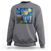 Starry Hanukkah Night Sweatshirt Funny Llama Jewish Holiday Gift - Wonder Print Shop