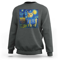 Starry Hanukkah Night Sweatshirt Funny Llama Jewish Holiday Gift - Wonder Print Shop