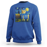 Starry Hanukkah Night Sweatshirt Funny Llama Jewish Holiday Gift - Wonder Print Shop