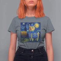 Starry Hanukkah Night T Shirt For Women Funny Llama Jewish Holiday Gift - Wonder Print Shop