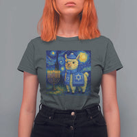 Starry Hanukkah Night T Shirt For Women Funny Llama Jewish Holiday Gift - Wonder Print Shop