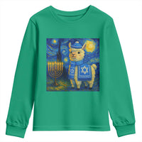 Starry Hanukkah Night Youth Sweatshirt Funny Llama Jewish Holiday Gift - Wonder Print Shop