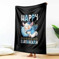 Funny Happy Llamakkah Throw Blanket Cute Llama Jewish Holiday Gift - Wonder Print Shop