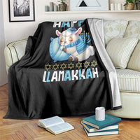 Funny Happy Llamakkah Throw Blanket Cute Llama Jewish Holiday Gift - Wonder Print Shop