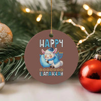 Funny Happy Llamakkah Ceramic Ornament Cute Llama Jewish Holiday Gift - Wonder Print Shop