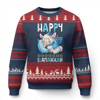 Funny Happy Llamakkah Ugly Christmas Sweater Cute Llama Jewish Holiday Gift - Wonder Print Shop