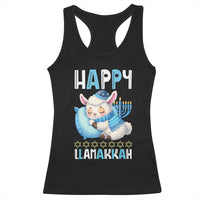 Funny Happy Llamakkah Racerback Tank Top Cute Llama Jewish Holiday Gift - Wonder Print Shop