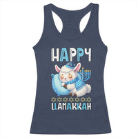 Funny Happy Llamakkah Racerback Tank Top Cute Llama Jewish Holiday Gift - Wonder Print Shop