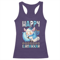 Funny Happy Llamakkah Racerback Tank Top Cute Llama Jewish Holiday Gift - Wonder Print Shop