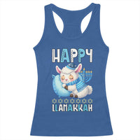 Funny Happy Llamakkah Racerback Tank Top Cute Llama Jewish Holiday Gift - Wonder Print Shop