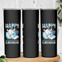 Funny Happy Llamakkah Skinny Tumbler Cute Llama Jewish Holiday Gift - Wonder Print Shop
