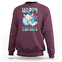 Funny Happy Llamakkah Sweatshirt Cute Llama Jewish Holiday Gift - Wonder Print Shop