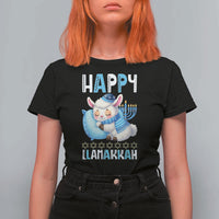 Funny Happy Llamakkah T Shirt For Women Cute Llama Jewish Holiday Gift - Wonder Print Shop