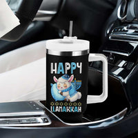 Funny Happy Llamakkah Tumbler With Handle Cute Llama Jewish Holiday Gift - Wonder Print Shop