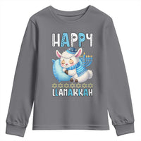 Funny Happy Llamakkah Youth Sweatshirt Cute Llama Jewish Holiday Gift - Wonder Print Shop