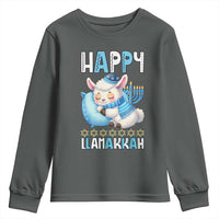 Funny Happy Llamakkah Youth Sweatshirt Cute Llama Jewish Holiday Gift - Wonder Print Shop