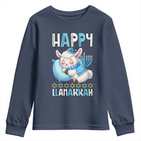 Funny Happy Llamakkah Youth Sweatshirt Cute Llama Jewish Holiday Gift - Wonder Print Shop