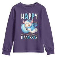 Funny Happy Llamakkah Youth Sweatshirt Cute Llama Jewish Holiday Gift - Wonder Print Shop
