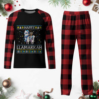 Happy LLamakkah Plaid Pajama Set Funny Llama Ugly Hanukkah Christmas Gift - Wonder Print Shop