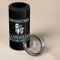 Happy LLamakkah 4 in 1 Can Cooler Tumbler Funny Llama Ugly Hanukkah Christmas Gift - Wonder Print Shop