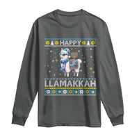 Happy LLamakkah Long Sleeve Shirt Funny Llama Ugly Hanukkah Christmas Gift - Wonder Print Shop