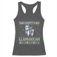 Happy LLamakkah Racerback Tank Top Funny Llama Ugly Hanukkah Christmas Gift - Wonder Print Shop