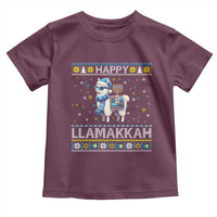 Happy LLamakkah Toddler T Shirt Funny Llama Ugly Hanukkah Christmas Gift - Wonder Print Shop