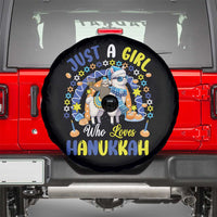 A Girl Loves Hanukkah Spare Tire Cover Funny Sloth On Llama Jewish Holiday Gift - Wonder Print Shop
