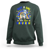 A Girl Loves Hanukkah Sweatshirt Funny Sloth On Llama Jewish Holiday Gift - Wonder Print Shop