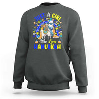 A Girl Loves Hanukkah Sweatshirt Funny Sloth On Llama Jewish Holiday Gift - Wonder Print Shop