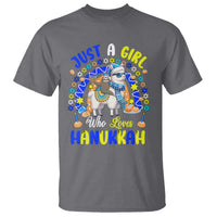 A Girl Loves Hanukkah T Shirt Funny Sloth On Llama Jewish Holiday Gift - Wonder Print Shop