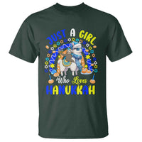 A Girl Loves Hanukkah T Shirt Funny Sloth On Llama Jewish Holiday Gift - Wonder Print Shop