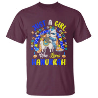 A Girl Loves Hanukkah T Shirt Funny Sloth On Llama Jewish Holiday Gift - Wonder Print Shop