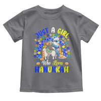A Girl Loves Hanukkah Toddler T Shirt Funny Sloth On Llama Jewish Holiday Gift - Wonder Print Shop