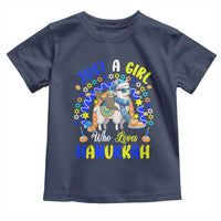 A Girl Loves Hanukkah Toddler T Shirt Funny Sloth On Llama Jewish Holiday Gift - Wonder Print Shop