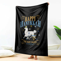 Funny Happy Hanukkah Llama Be Our Guest For Eight Nights Gift Throw Blanket Funny Hanukkah Gift - Wonder Print Shop