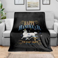 Funny Happy Hanukkah Llama Be Our Guest For Eight Nights Gift Throw Blanket Funny Hanukkah Gift - Wonder Print Shop