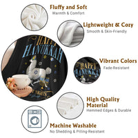 Funny Happy Hanukkah Llama Be Our Guest For Eight Nights Gift Throw Blanket Funny Hanukkah Gift - Wonder Print Shop