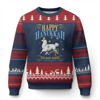 Funny Happy Hanukkah Llama Be Our Guest For Eight Nights Gift Ugly Christmas Sweater Funny Hanukkah Gift - Wonder Print Shop