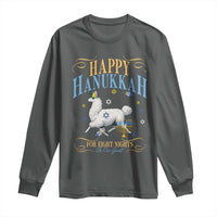 Funny Happy Hanukkah Llama Be Our Guest For Eight Nights Gift Long Sleeve Shirt Funny Hanukkah Gift - Wonder Print Shop
