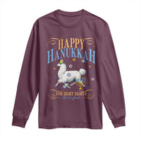 Funny Happy Hanukkah Llama Be Our Guest For Eight Nights Gift Long Sleeve Shirt Funny Hanukkah Gift - Wonder Print Shop