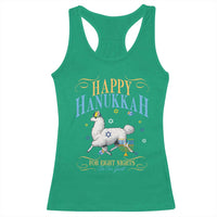 Funny Happy Hanukkah Llama Be Our Guest For Eight Nights Gift Racerback Tank Top Funny Hanukkah Gift - Wonder Print Shop