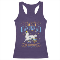 Funny Happy Hanukkah Llama Be Our Guest For Eight Nights Gift Racerback Tank Top Funny Hanukkah Gift - Wonder Print Shop