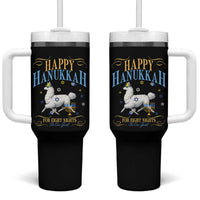 Funny Happy Hanukkah Llama Be Our Guest For Eight Nights Gift Tumbler With Handle Funny Hanukkah Gift - Wonder Print Shop