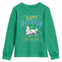 Funny Happy Hanukkah Llama Be Our Guest For Eight Nights Gift Youth Sweatshirt Funny Hanukkah Gift - Wonder Print Shop